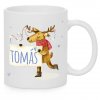 Vánoční hrnek Sob se jménem Tomáš bílý