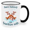 Vánoční hrnek Jsem hotový jak Santův sob černý