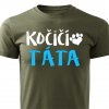 Pánské tričko Kočičí táta vojenské
