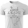 Pánské tričko Život je nejlepší s kočkou bílé