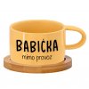 Hrnek makronka Babička mimo provoz žlutý