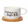 Hrnek makronka Potřebuju kafe sova bílý 3