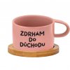 Hrnek makronka Zdrhám do důchodu růžový