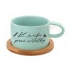 Hrnek makronka Kavíčka paní učitelky mátový