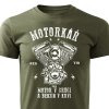 Pánské tričko Jsem motorkář - vojenské zelené
