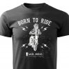 bPánské tričko Born To Ride - Motocross - černé