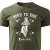 Pánské tričko Born To Ride - Motocross - vojenské