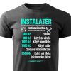 Pánské tričko Tričko Instalatér sazba černá