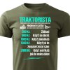 Pánské tričko Tričko Traktorista - sazba - vojenské zelené
