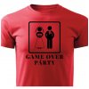 Pánské tričko Game over párty červené