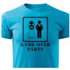 Pánské tričko Game over párty tyrkysové
