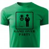Pánské tričko Game over párty zelené