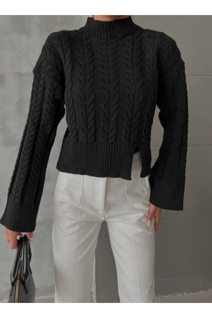 fenomen pull maille tressee black 1