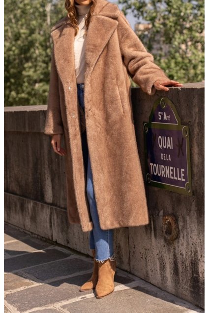 long fur beige coat III