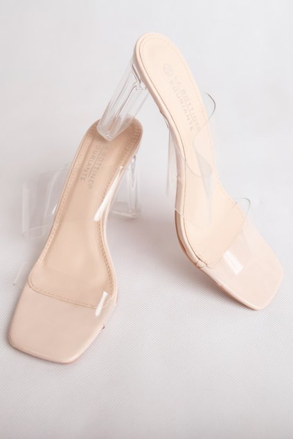 Páskové boty na podpatku Transparent