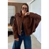 Oversize suede jacket brown Lencofashion