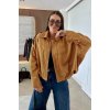 Oversize suede jacket camel Lencofashion