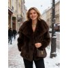 faux fur brown kožich hnědý Lencofashion