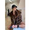Soft fur short coat brown lenacofashion