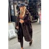 LONG COAT IN FAUX FUR BROWN LENACOFASHION