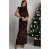Brown long evening sequin dress Lenacofashion II