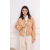Krátka bunda z umělého semiše camel ligt lenacofashion