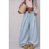 wide leg jeans blue Lenacofashion