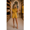 Lněný overal AURELIA Mustard lenacofashion
