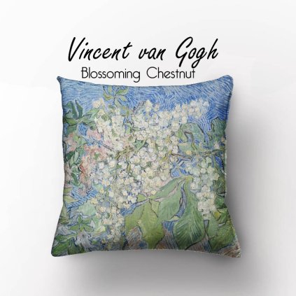 Povlak na polštář Vincent Van Gogh Blossoming Chestnut Branches 45x45