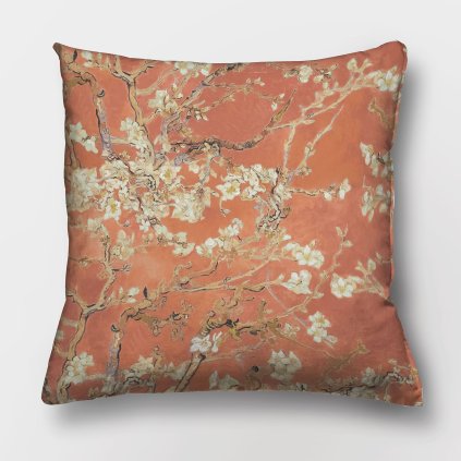 1214 1 povlak na polstar vincent van gogh almond blossom verze mandlovo cervena 45x45