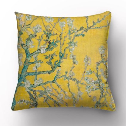 Povlak na polštář Vincent Van Gogh Almond Blossom verze žlutá 1