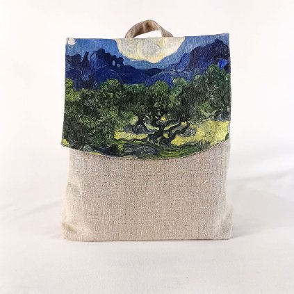 Dámsky batoh 100% len Vincent Van Gogh Olivové stromy / Olive trees