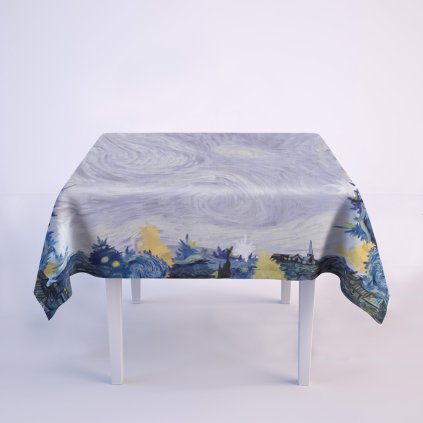 Lněný, luxusní, ubrus Vinvent Van Gogh Hvězdná noc/ Starry night