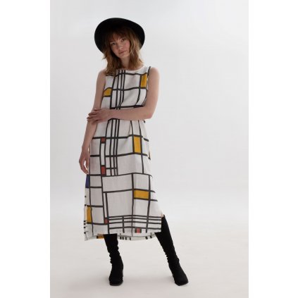 Šaty maxi Piet Mondrian Kompozice / Composition