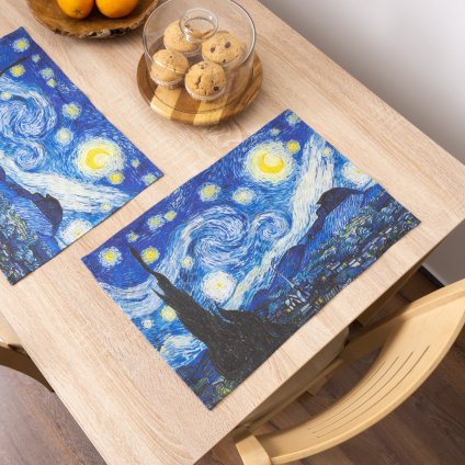 Lněné prostírání 48x32 Vincent Van Gogh Hvězdná noc I/ Starry night I