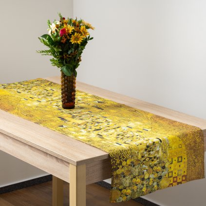 Lněný běhoun na stůl  Gustav Klimt Adele Bloch Bauer II (Rozměr ubrusů 220x50 cm)
