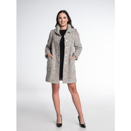 Dámský kabát 100% buklé INKA šedá barvá