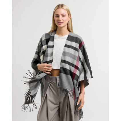 Fraas pončo s kostkovaným vzorem