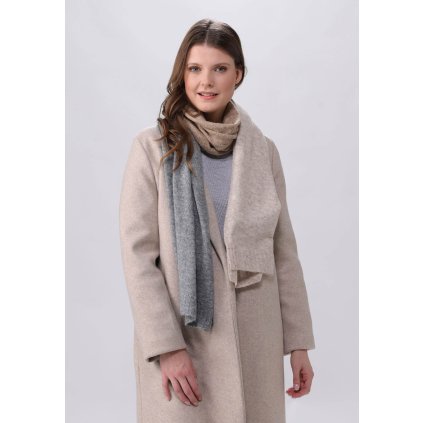 „Fraas Šála ‚Zlatý podzim‘ – dámská šála 40×180 cm, šedá a béžová“