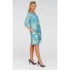 Šaty midi Vincent Van Gogh Mandlový květ / Almond Blossom tyrkysová (Velikost EU 50)