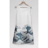 Šaty midi Katsusihka Hokusai Velká vlna / The Great Wave-bílá verze (Velikost EU 48)