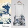 Šaty midi Katsusihka Hokusai Velká vlna / The Great Wave-bílá verze (Velikost EU 48)