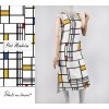 Šaty maxi Piet Mondrian Kompozice / Composition Br (Velikost EU 50)