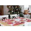 Lněné prostírání 48x32 cm Vánoční hvězda/ Poinsettia