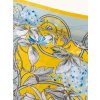 Hedvábný šátek „Zahrada ve žlutém“ – 70 × 70 cm, 100% morušové hedvábí_2