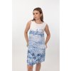 Šaty midi 100% Len Van Gogh v modrých odstínech Br
