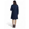 Dlouhý dámský tmavě modrý kabát z 100% přírodní vlny