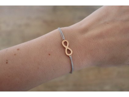 Šňůrkový náramek INFINITY rosegold