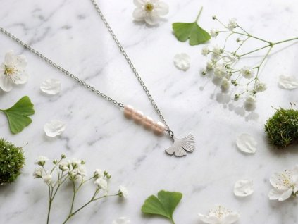 damsky perlovy nahrdelnik ginkgo