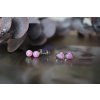 Stříbrné náušnice OPAL heart pink